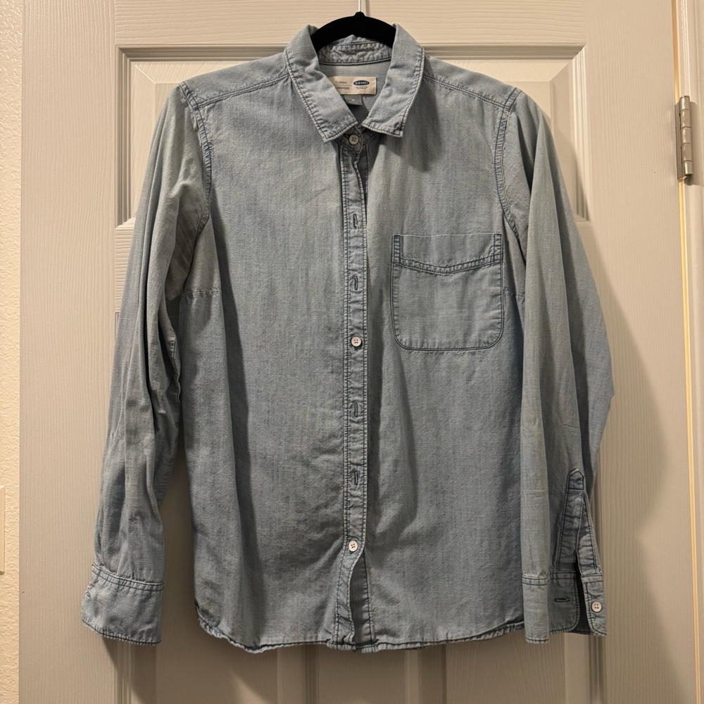 Old Navy Blue Casual Button Down Shirt